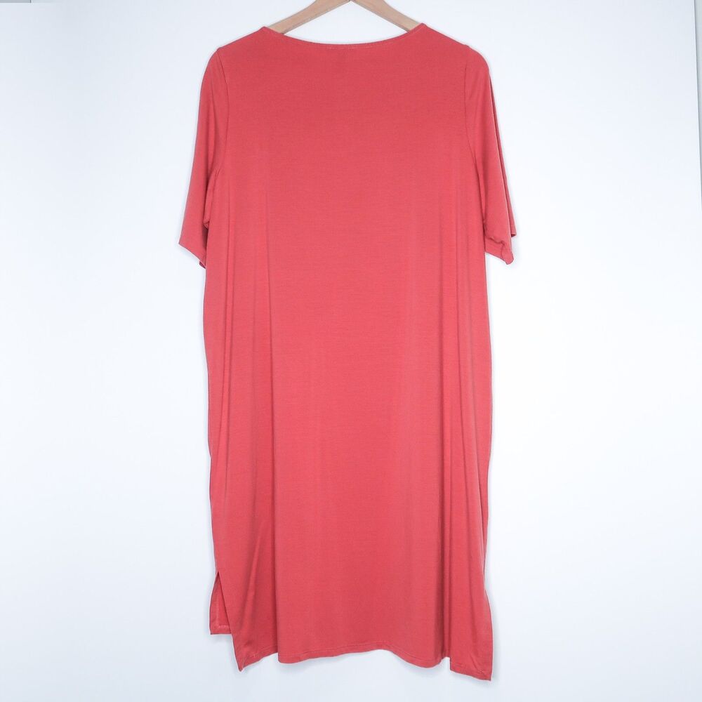 Eileen Fisher Womens Mimosa T-shirt Dress‎ Size Large Pink Shift Casual Viscose - Picture 3 of 7